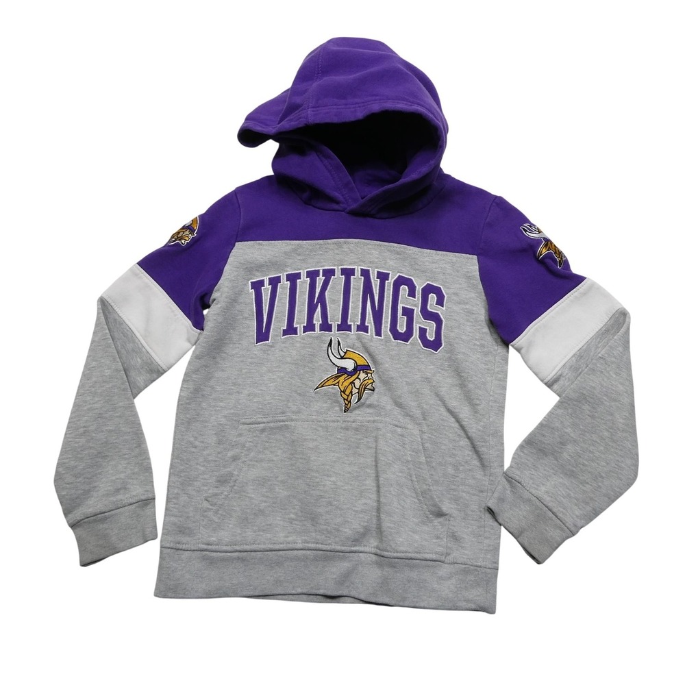 Minnesota Vikings Hoodie Youth Small Purple Gray NFL Football Team Apparel